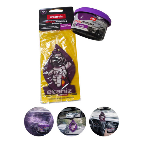 Kit Aromatizante Gel E Folha Lavanda Lavanda