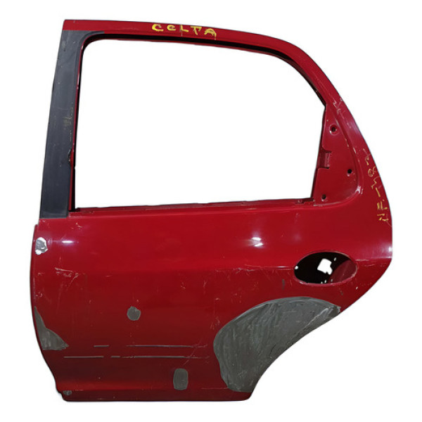 Porta Traseira Esquerda Recuperada Celta 2012 Traseira Esquerda Vermelho