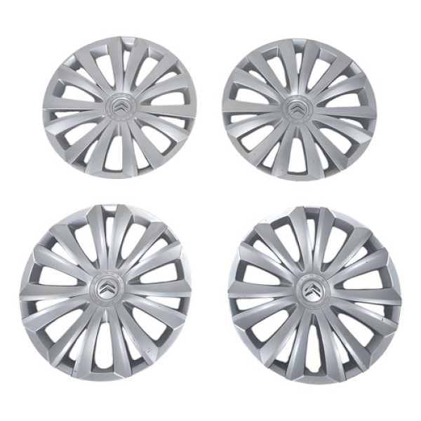 Jogo De Calotas Aro 16 C4/ Air Cross/cactus Original Citroen Cinza