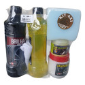 Kit 4x1 Aromatizante Gel Brilha Pneu Lava Auto Silicone Gel