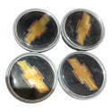 Kit Calotinha Centro De Roda Chevrolet 16mm Preto Preto