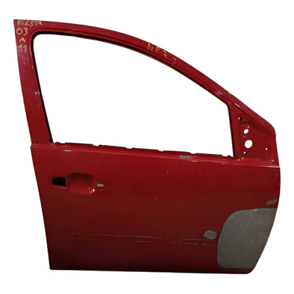 Porta Dianteira Direita Recuperada  Ford Fiesta 2003 A 2011 Dianteira Direita Vernelho