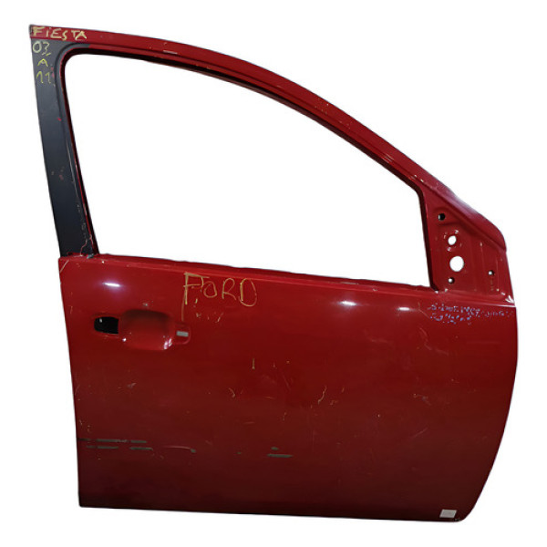 Porta Dianteira Direita Ford Fiesta 2003/2001 Direita Vermelho Dianteira