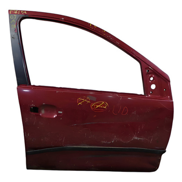 Porta Dianteira Direita Recuperavel Ford Fiesta 2003/2011 Dianteira Direita Vermelho