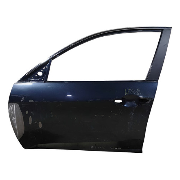 Porta Dianteira Esquerda Recuperada  Civic G10 2017/19 Dianteira Direita Azul-marinho