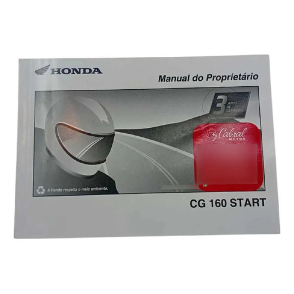 Manual Do Proprietário Honda Cg 160 Start 2021