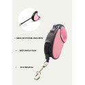 Guia Retrátil Para Pet Ate 25kg 5 Metros Rosa-claro