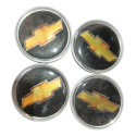 Kit Calotinha Centro De Roda Chevrolet 16mm Preto Preto