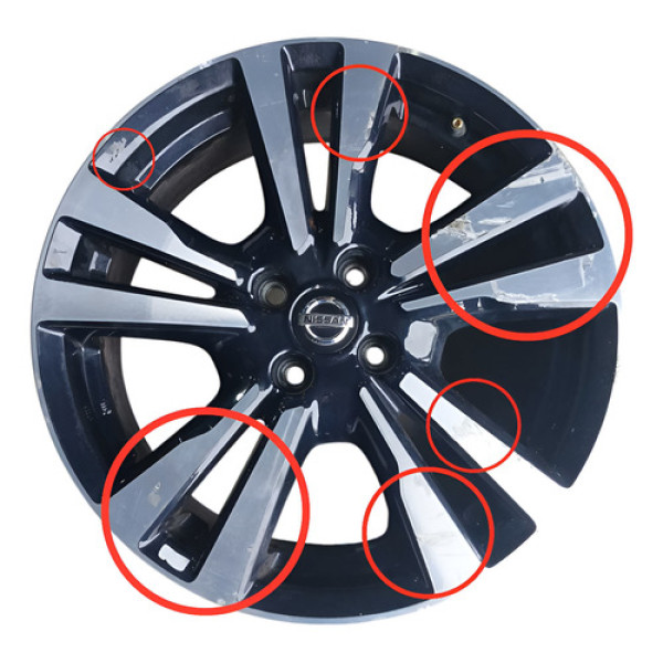 Roda Nissan Kikcs Aro 17x6.5 Avulsa 2021. Preto Diamantado