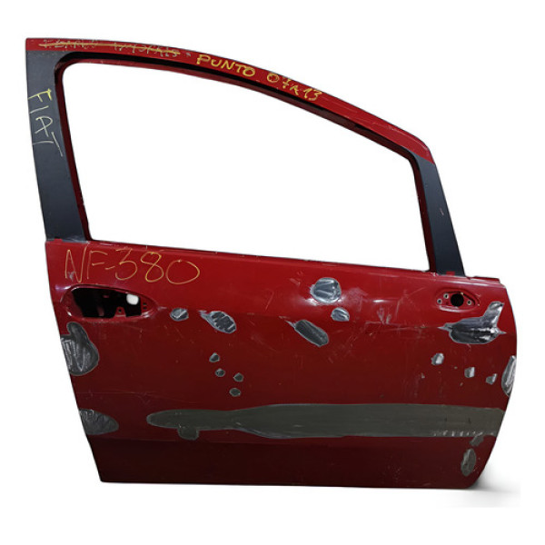 Porta Dianteira Direita Recuperada  Fiat Punto  2007/2013 Dianteira Direita Vermelho