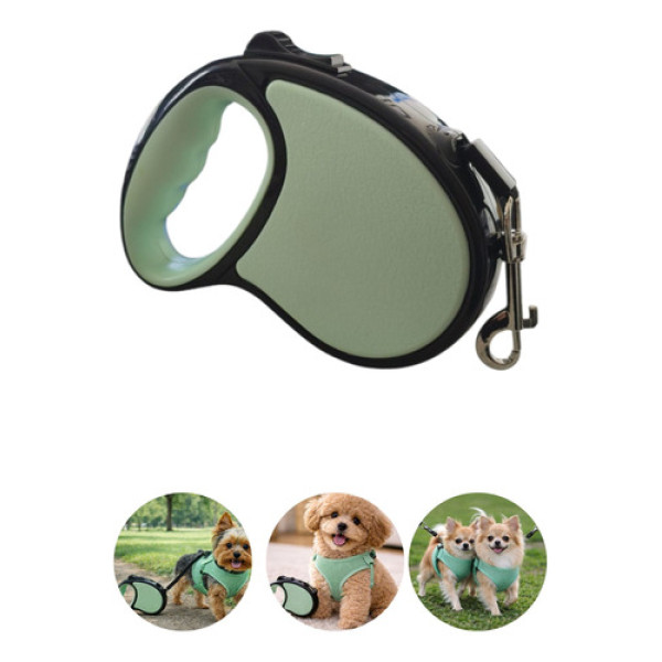 Guia Retrátil Para Pet Ate 25kg 5 Metros Verde-claro