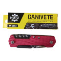 Canivete Multiuso Aço Inox 9.5cm Hutz Vermelho