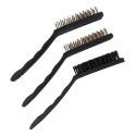 Kit 3 Escovas Com Cerdas Aço Cobre Nylon Hutz Preto Preto