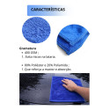Toalha Secagem Automotiva Azul 40x60 400gsm